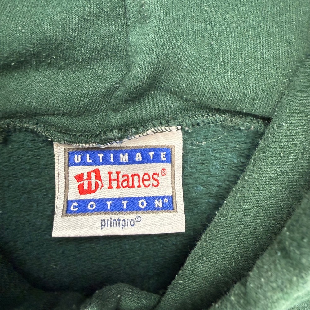 Vintage Hanes Ultimate Cotton Green Bay Packers Hoodie Mens 3XL Green Sweatshirt - Picture 3 of 16